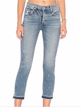 AMO Babe Cropped Jeans in Rosebowl 27